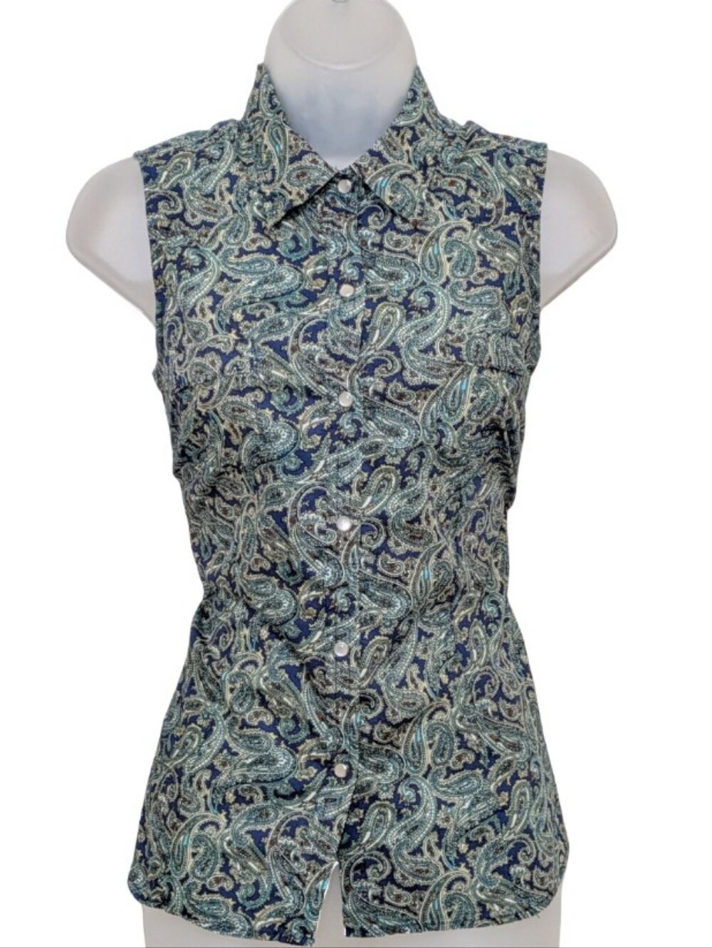 Roper | Sleeveless Paisley Button-Front Top | Paisley| Western | Equestrian |